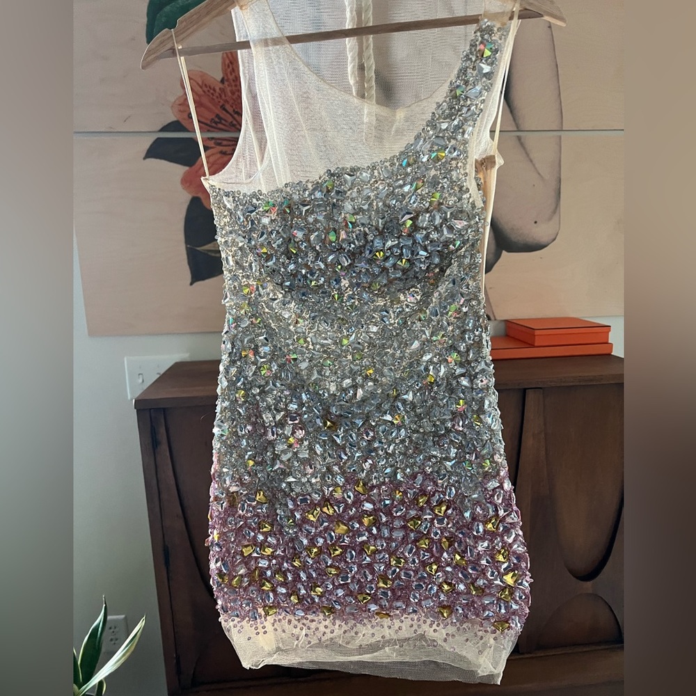 Pink Rhinestone Covered Party Dress! NWT
